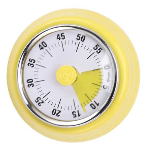 Pastellgelber mechanischer Countdown-Timer, Durchmesser 7,3 cm 2