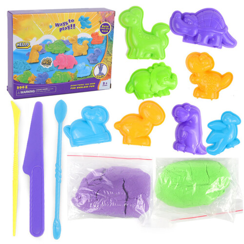 Kids Play Sand Set 10.6oz Colored Safe Dinosaur Imagination Stimulate 1