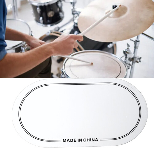 2PCS Durable PET Drum Head Patch Protector for Double Pedal in White