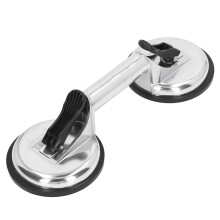 80 kg 2-Backen-Glasheber 118 mm Gummi Silber/Schwarz