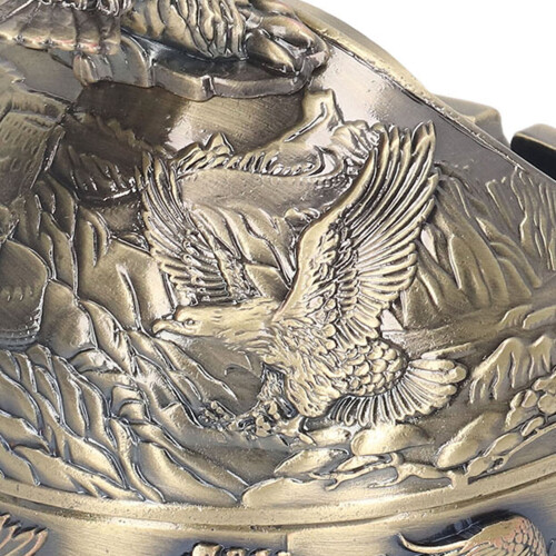 Adler-Aschenbecher mit Deckel, metallisch 10,5  10,5  15,8 cm 2