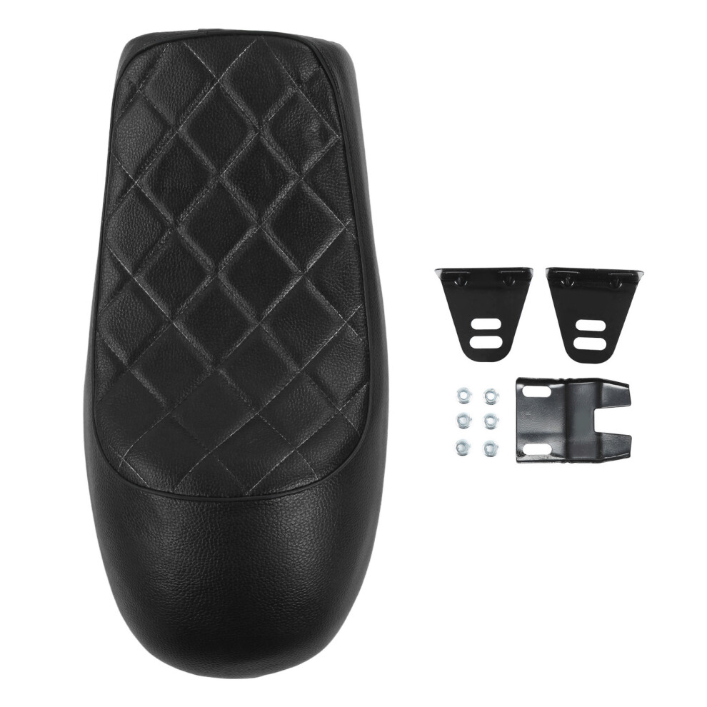 Motorcycle Seat Cushion Hump Shape Vintage Black 9121376297441