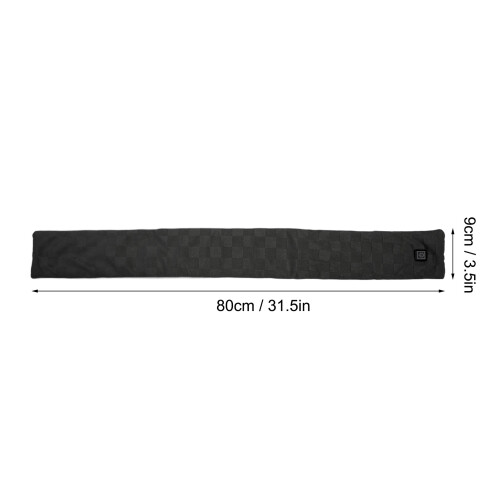 Heated Scarf Soft Washable Electric Neck Wrap USB Power 3 Temp Adjustable Black 1