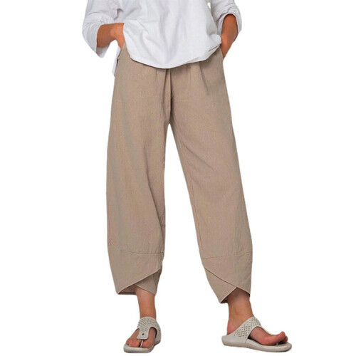 Damen Ninth Hose Khaki Polyester S-2XL Lockere Passform 1