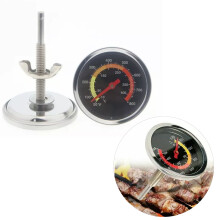 Ofenthermometer mit Halter 50 bis 400 C Professionelles Metallgehäuse Bimetall-Ofenthermometer für BBQ