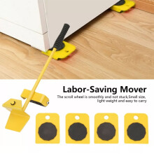 Heavy Duty Furniture Lifter Mover Set 200kg, Yellow, 4 Rollers