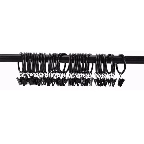 40 Stück 38 mm Clip-On-Vorhangringe Eisen-Schwarz 2