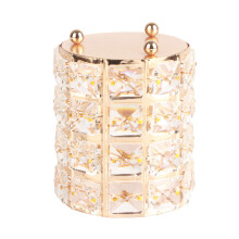 Kristall-Stifthalter Gold, Eisen+Glas-Schreibtisch-Organizer