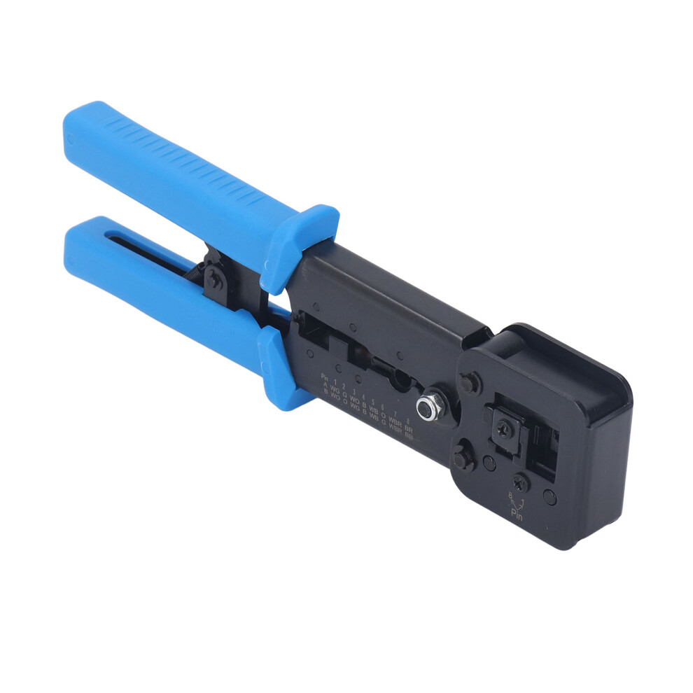Rj45 Crimp Tool Kit Pass Thru Cat6 Cat5e Network Cable Tester And Wire Stripper 4901338157854