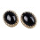 Exquisite Vintage 18K Gold Copper Black Agate Ear Stud Earrings 2
