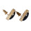 Exquisite Vintage 18K Gold Copper Black Agate Ear Stud Earrings 14