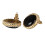 Exquisite Vintage 18K Gold Copper Black Agate Ear Stud Earrings 6