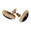 Exquisite Vintage 18K Gold Copper Black Agate Ear Stud Earrings 10