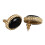 Exquisite Vintage 18K Gold Copper Black Agate Ear Stud Earrings 16