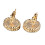 Exquisite Vintage 18K Gold Copper Black Agate Ear Stud Earrings 11