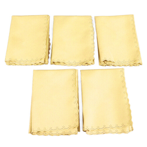 Durable 5PCS Yellow Cotton Cleaning Cloth Set for Musical Instruments 1
