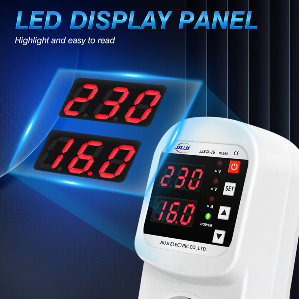 Over/Under Voltage Protector Socket For Home Appliances Led Display 7901338163739