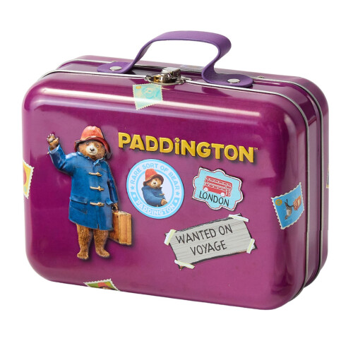 Paddington Bear Suitcase Gift Tin Contaning Chocolate Marmalade Bisuits 1