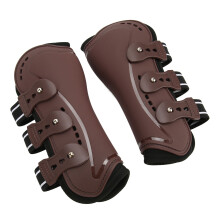 Pferde Vorderbein-Boots Atmungsaktiv Stoßfest rutschhemmend Pferdebeinschutz für Training Springen Reiten Braun L