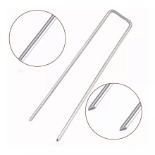 50PCS Galvanized Steel U Type Turf Nails Garden Fence Stakes 15x4cm