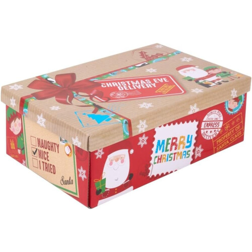 Christmas Eve Delivery Present Gift Box with Lid