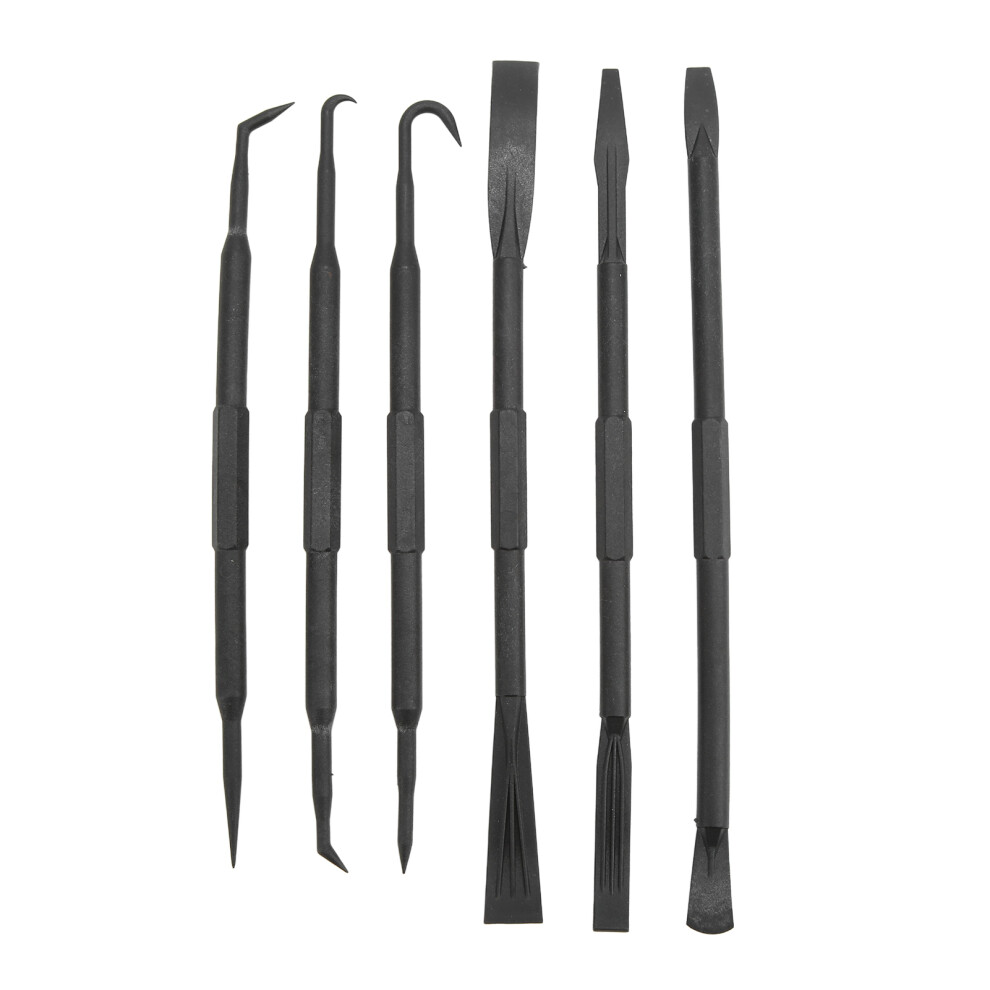 6Pcs/Set Prying Bar Hook Set Double Ended Abs Black 9121376305702