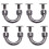 14 Sets D Ring Connector Buckle 11x9x3mm Silver 8