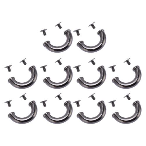 10 Sets U Ring Connector Buckle Gunmetal 1