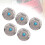 5 Sets Screw Back Button Silver Flower Blue 11