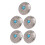 5 Sets Screw Back Button Silver Flower Blue 4