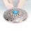 5 Sets Screw Back Button Silver Flower Blue 12