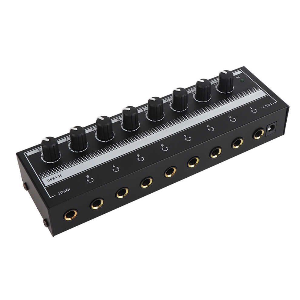 Robust Metal 8 Channel Headphone Amplifier Portable Stereo For Studio & Tour 7661338185635