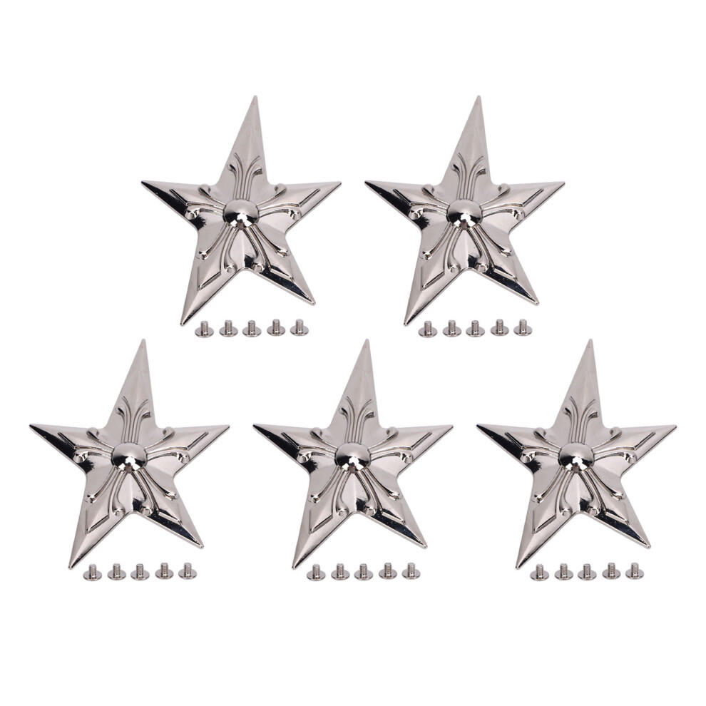 5 Sets Rivet And Stud 65X92mm Silver Five Pointed 9121376306129