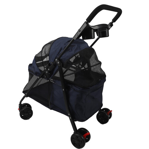 Dog Cat Stroller Breathable Visible Mesh Metal 2