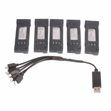 3,7 V 1200 mAh Lithiumbatterie Tragbare Akku für Drohnen mit 5-in-1-Ladekabel für E58 JY019 RC Quadrocopter Ersatzteil