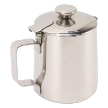 Cappuccino-Milchaufschäumer aus Edelstahl 600 ml mit Deckel - Kaffeeschaum-Werkzeug