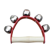 Wrist Shaking Bell 5 Bells Wooden Handle Handheld