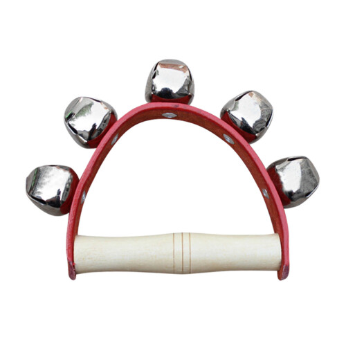 Wrist Shaking Bell 5 Bells Wooden Handle Handheld