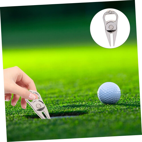 Golf Fork Zinc Alloy Divot Tool Black Ball Marker Hotfix Tool Golf Training Tool 1