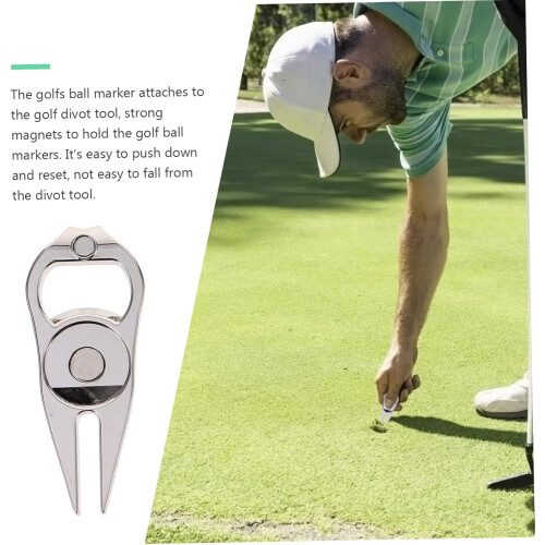 Golf Fork Zinc Alloy Divot Tool Black Ball Marker Hotfix Tool Golf Training Tool 2