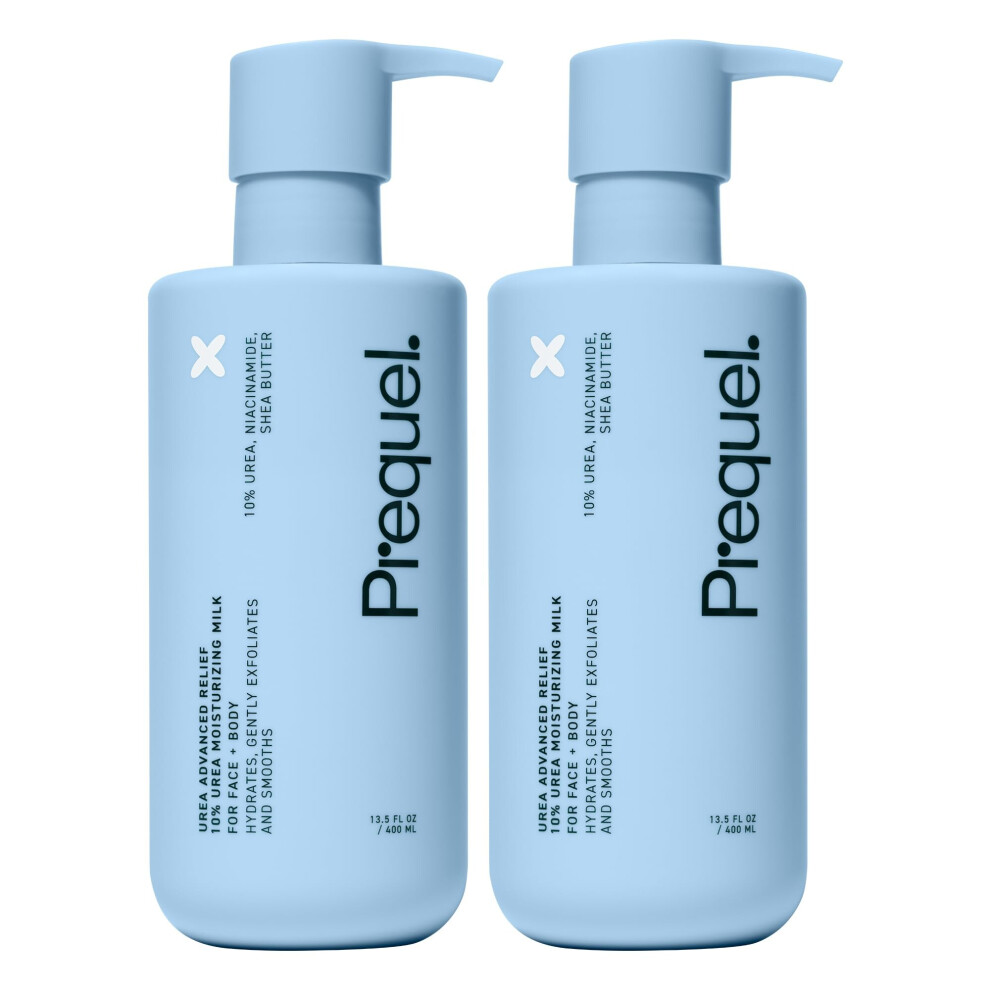 ??????E? Prequel Skin - Urea Advanced Relief Moisturizing Milk - 2 Pack - Face And Body Moisturizer - Unscented - 13.5 Fl Oz