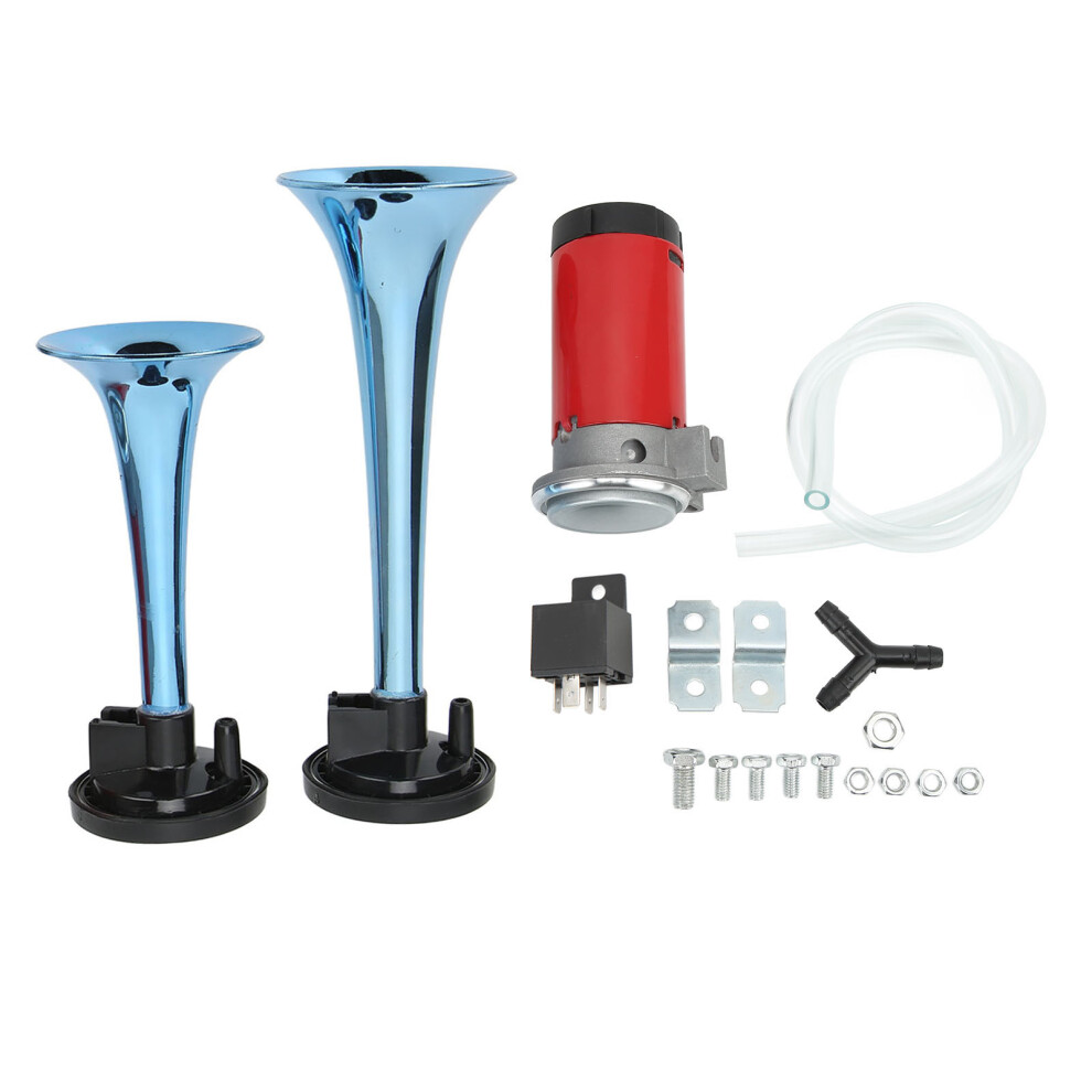 Dual Trumpet Air Horn Kit with Compressor 130dB