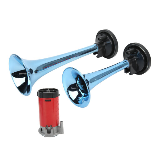 Dual Trumpet Air Horn Kit with Compressor 130dB 1
