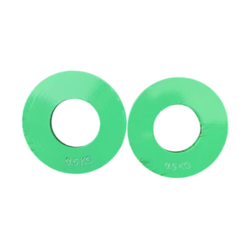 Strength Training Micro Plates 2-Pack 0.5 Kg Green Weight Plate For Home Gym Barbell Compatibility