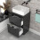 NES Home Nes Home 500mm Dark Grey Freestanding Vanity Unit With Square Bowl Basin 5