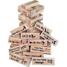 48pcs Super Naughty Block Tower Game Funny Couple Stacking Tower with Truth Or Dare Questions And Challenges Games Valentine Tumbling Tower Stacking