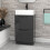 NES Home Nes Home 500mm Dark Grey Bathroom Vanity Unit, Worktop With Square Bowl Basin 2