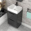NES Home Nes Home 500mm Dark Grey Bathroom Vanity Unit, Worktop With Square Bowl Basin 4