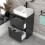 NES Home Nes Home 500mm Dark Grey Bathroom Vanity Unit, Worktop With Square Bowl Basin 5