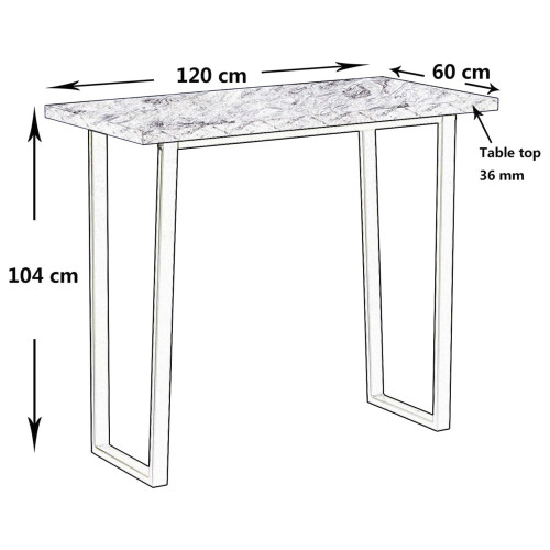 (Grey) Bar Table Breakfast Counter Table U Shape Leg 2